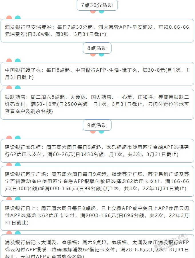 1月8日周六（各时段）xing/用卡活动提醒-惠小助(52huixz.com)