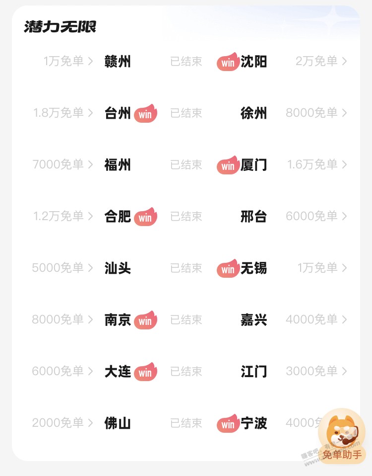 饿了么免单城市专场又来了