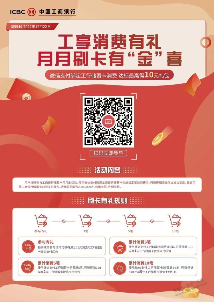 工行储蓄卡刷起来-10立减金-惠小助(52huixz.com)