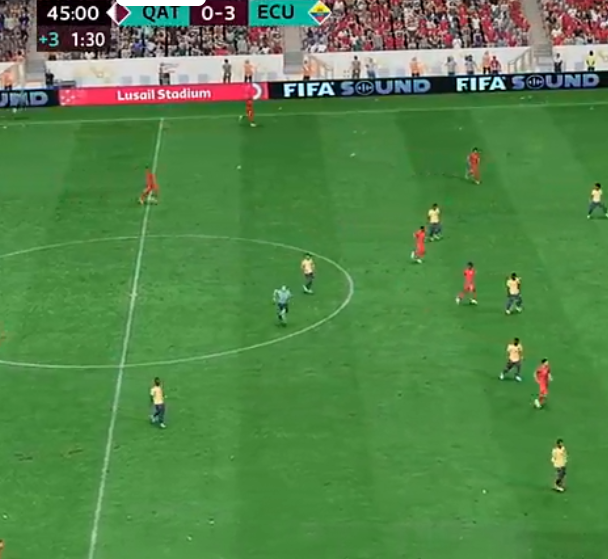 赛前我用FIFA2022看AI自己对战了盘 看来大数据模拟挺准