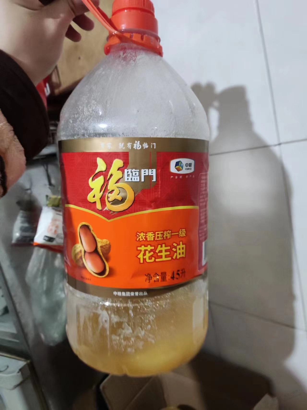 善融买的 这款花生油 好像不是正宗的。这天气有点结冻、 - 0818团