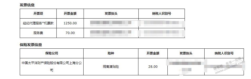 同城订票脸都不要了，机票默认带隔离险，服务费70块 - 0818团