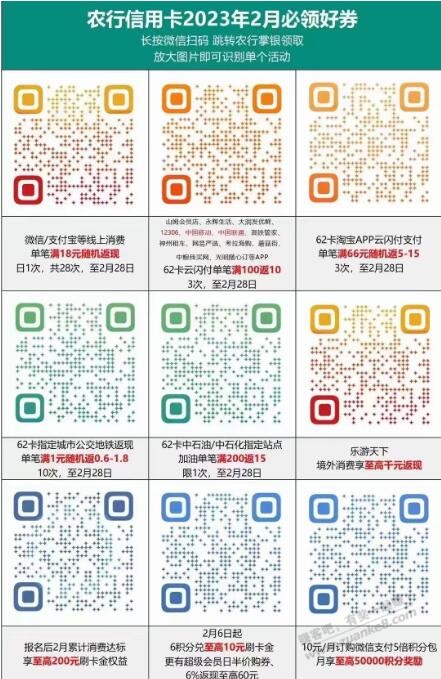 农行xing/用卡2月必领券-惠小助(52huixz.com)