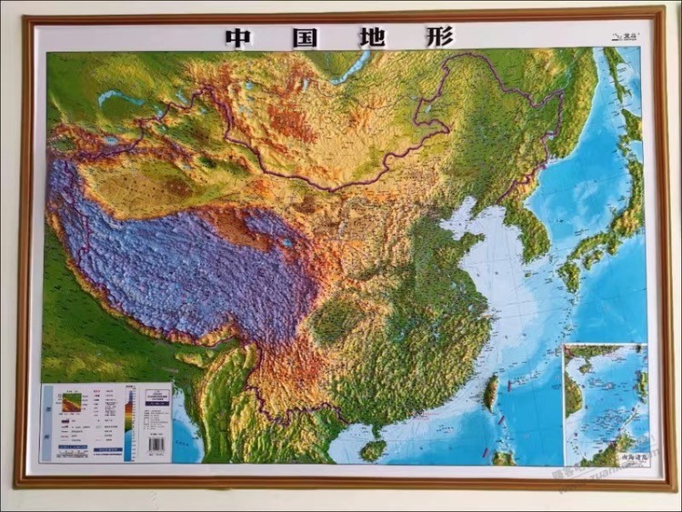 3D地图到货了-中国的北方都是平原-很少有山-惠小助(52huixz.com)
