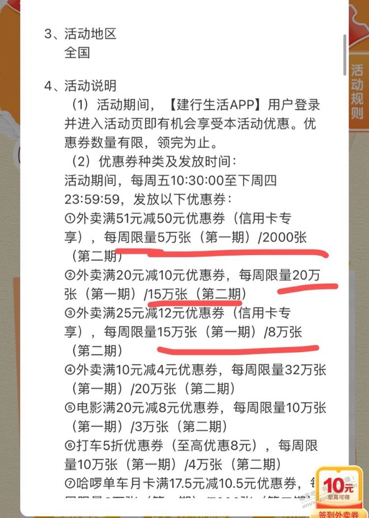 建行生活明天的51-50券大缩水啊，又给挂逼些准备的？？ - 线报迷