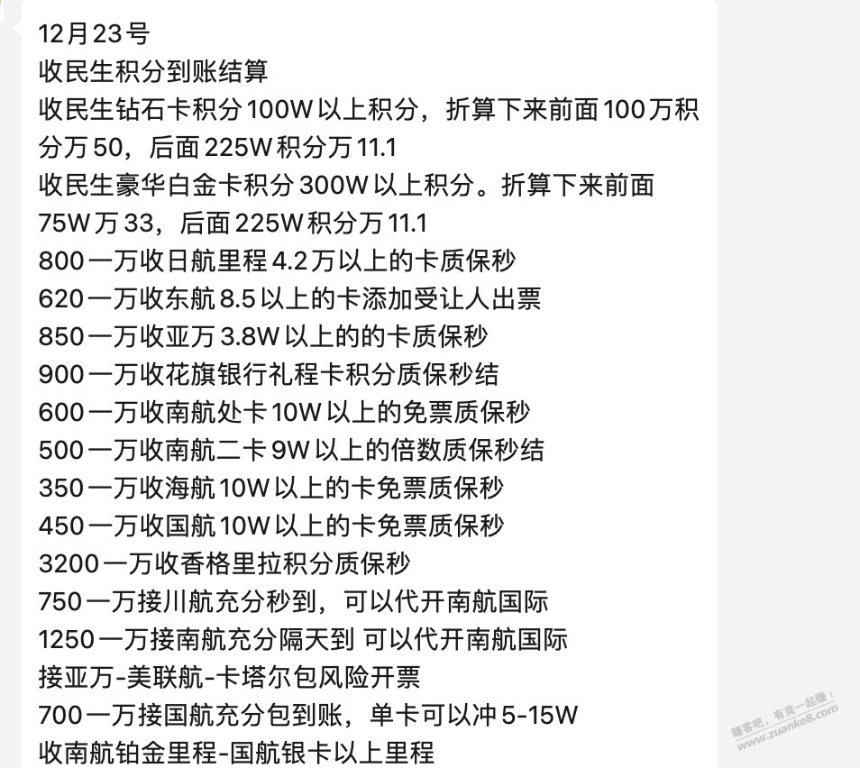 银行积分兑换里程等价值 - 线报迷