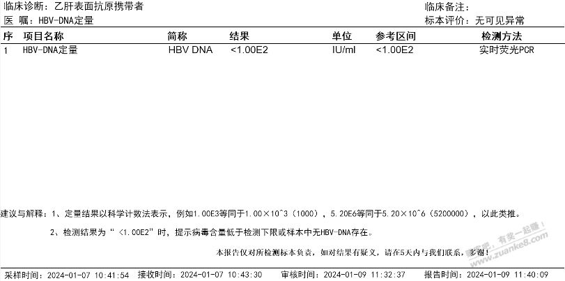 老哥们，乙肝病毒载量数据出来了，麻烦指点指点  第1张