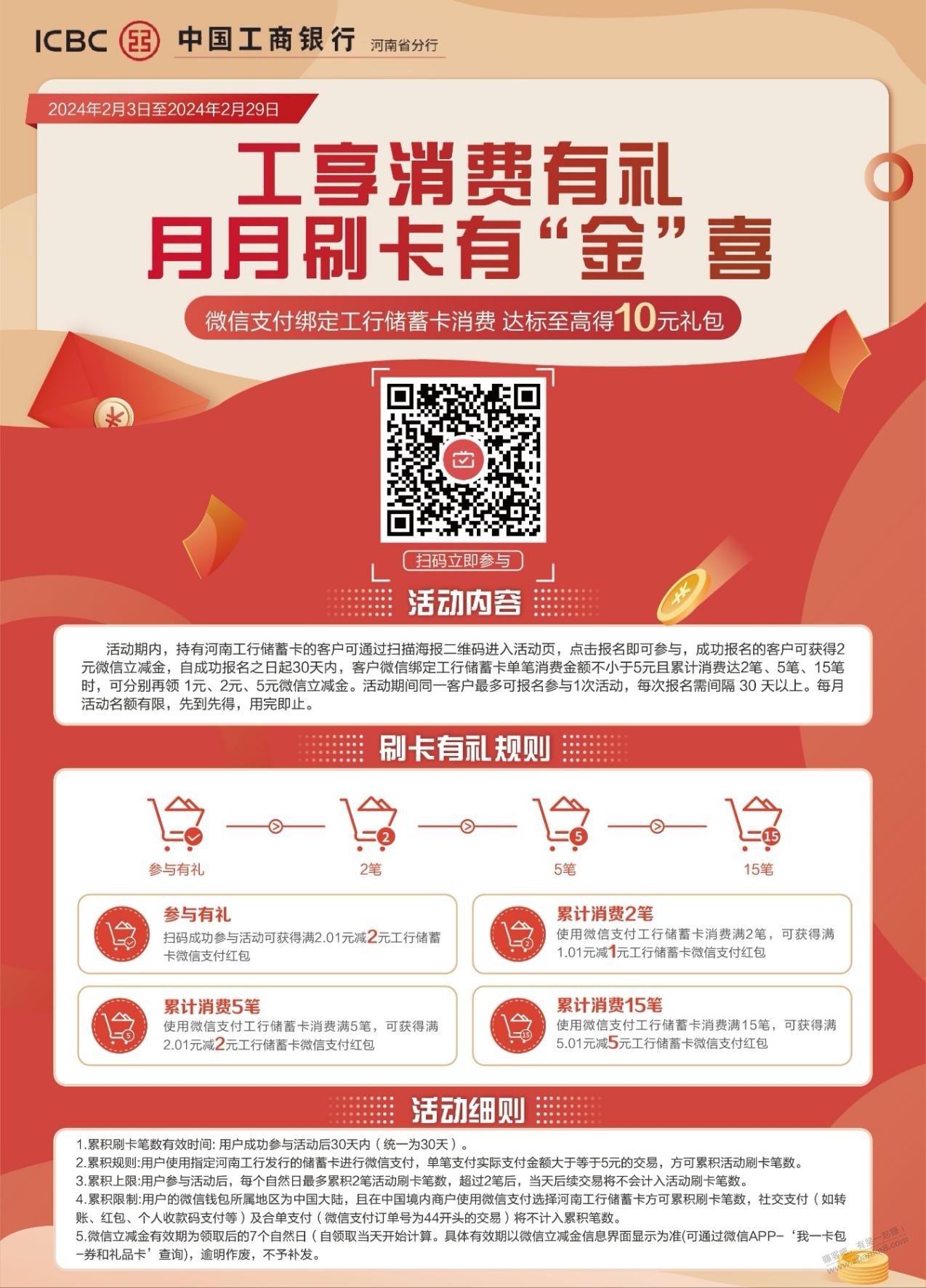 河南工行储蓄卡月月刷，外省自测 - 线报迷