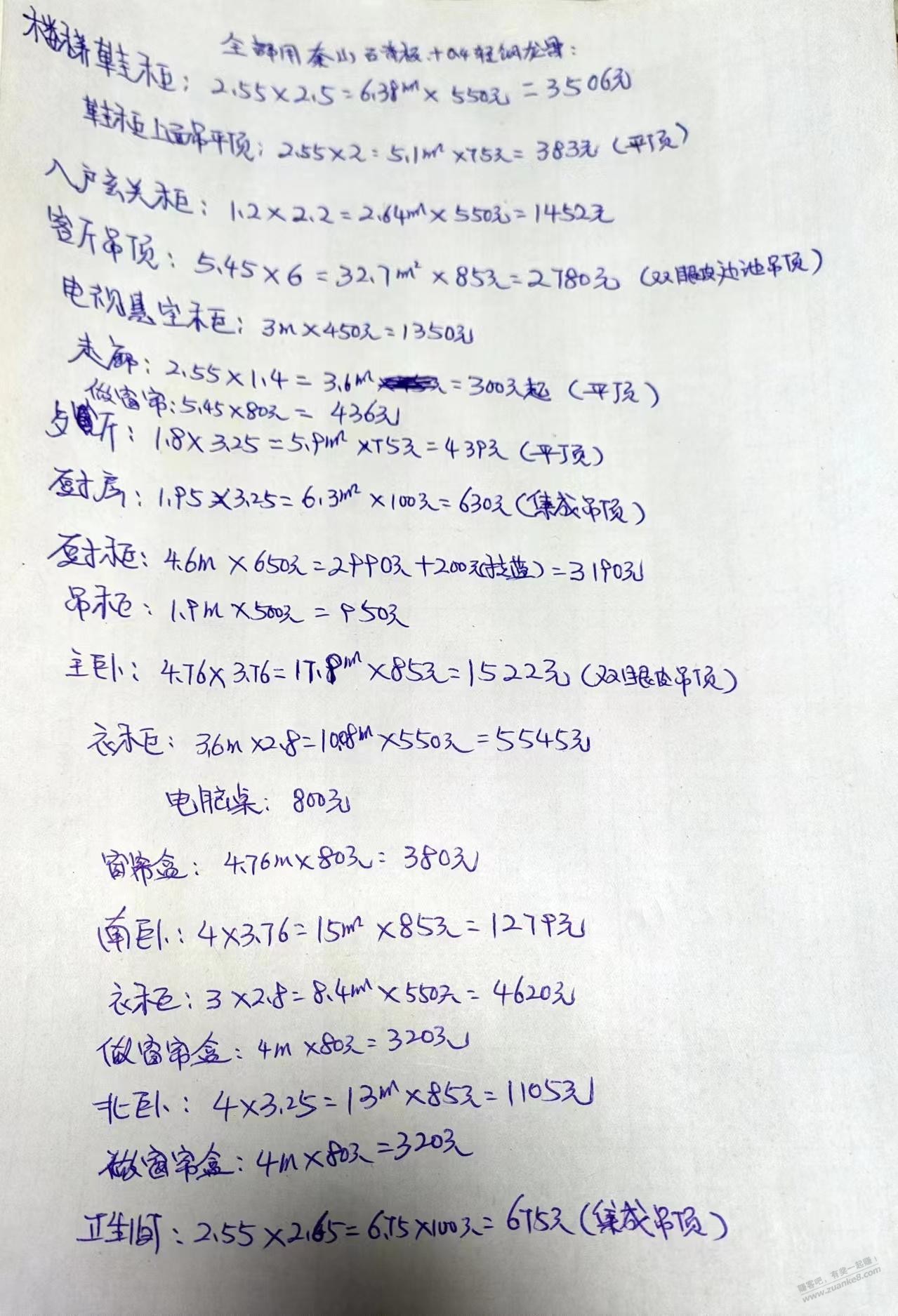 老哥们 这个装修报价贵么 - 线报迷