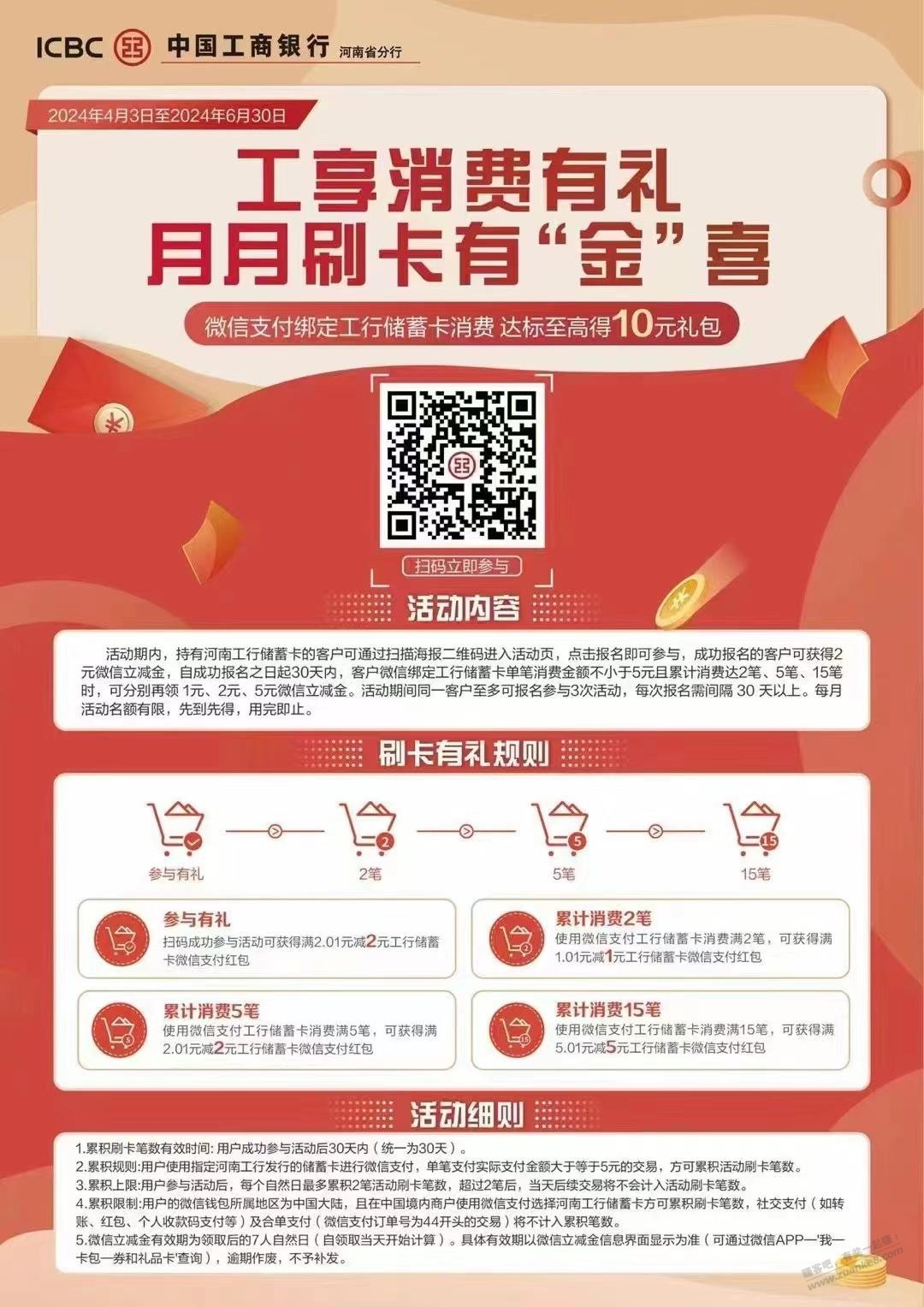 河南工行储蓄卡月月刷 - 线报迷