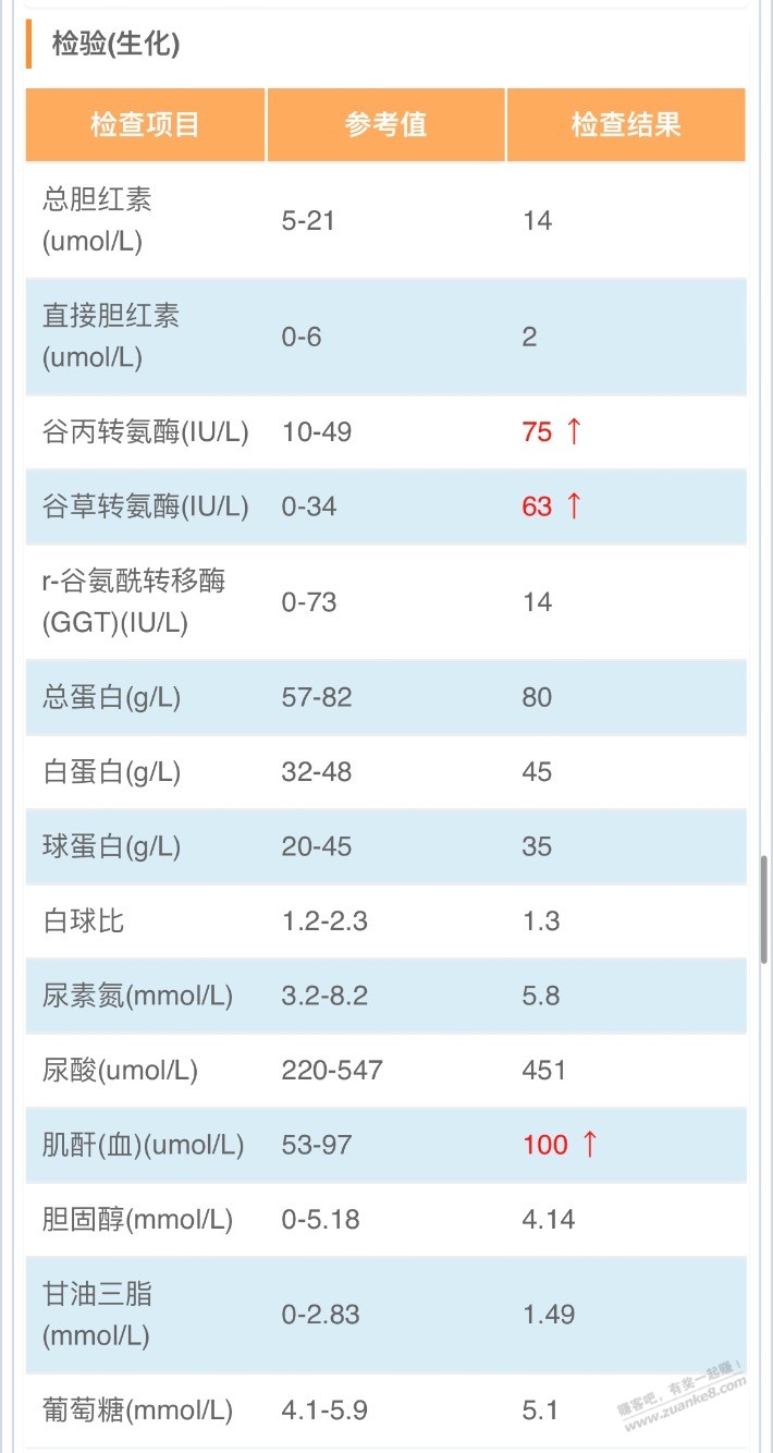 有没有大佬来看看啊，这要怎么解决。体检转氨酶和肌酐高了 - 线报迷