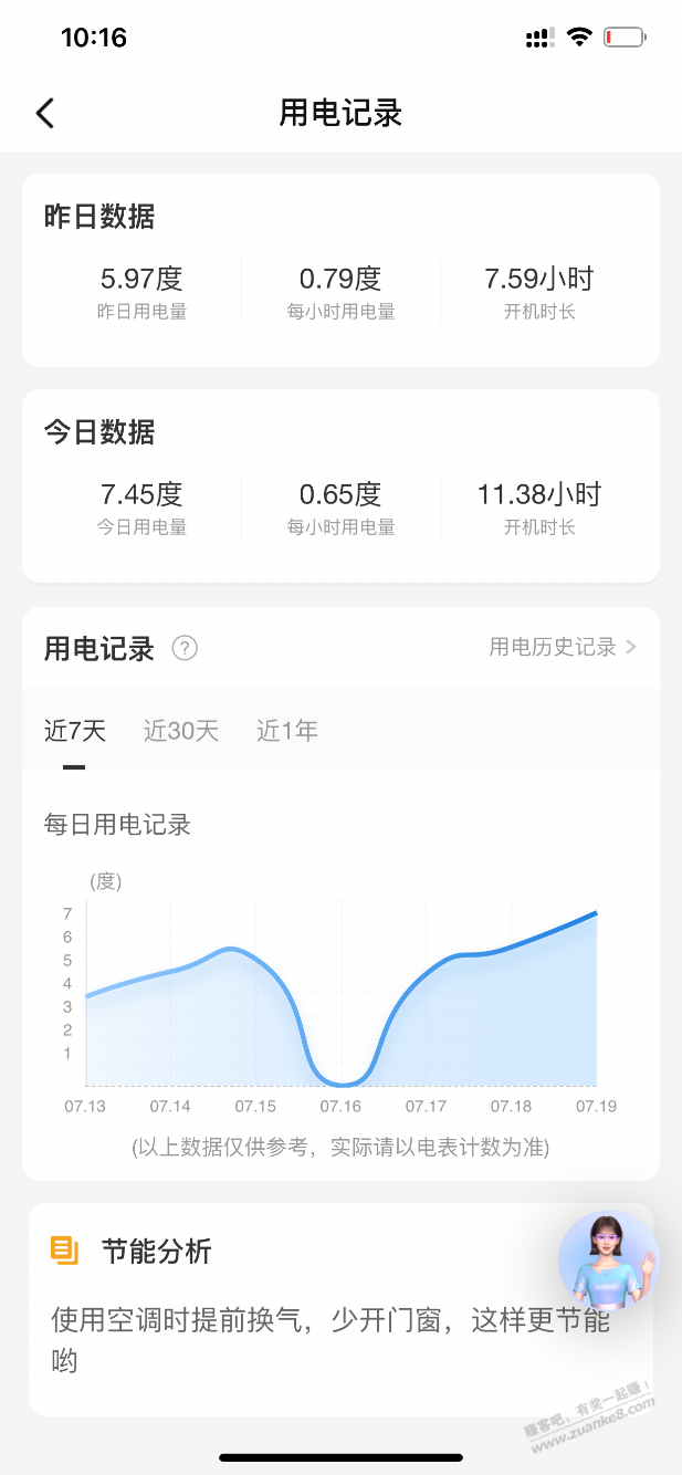 海尔空调，11个小时7度电