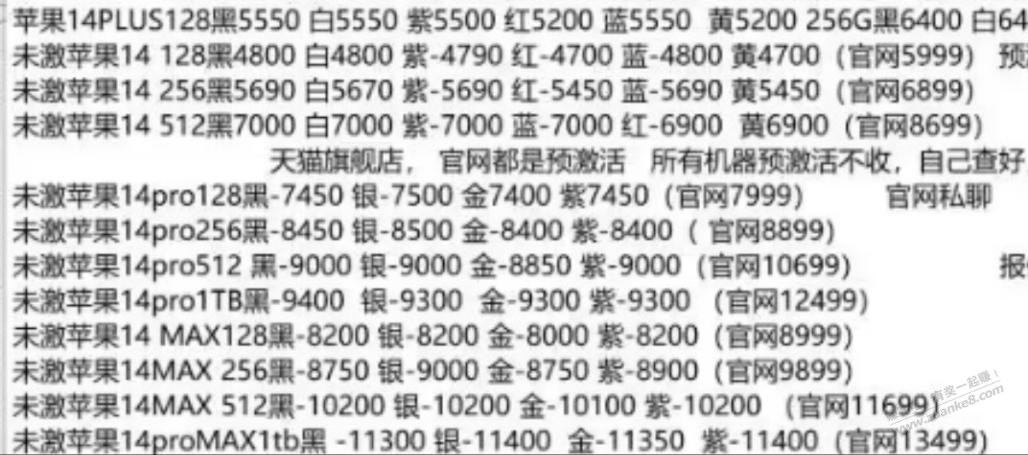 去年10月份iPhone14系列的收货价 - 线报酷