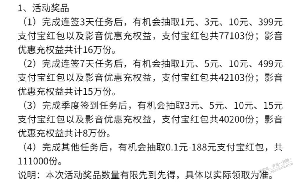 中信银行连续签到抽7-499元支付宝红包 - 线报酷