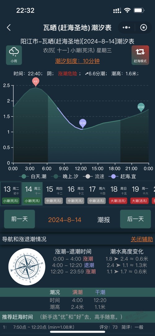 明天14号海陵岛赶海时间，有老哥懂么？ - 线报酷