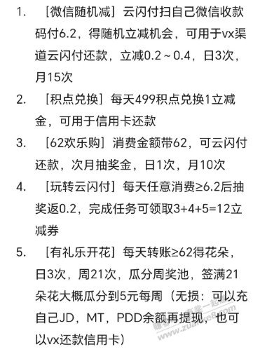 5个云闪付羊毛 - 线报酷