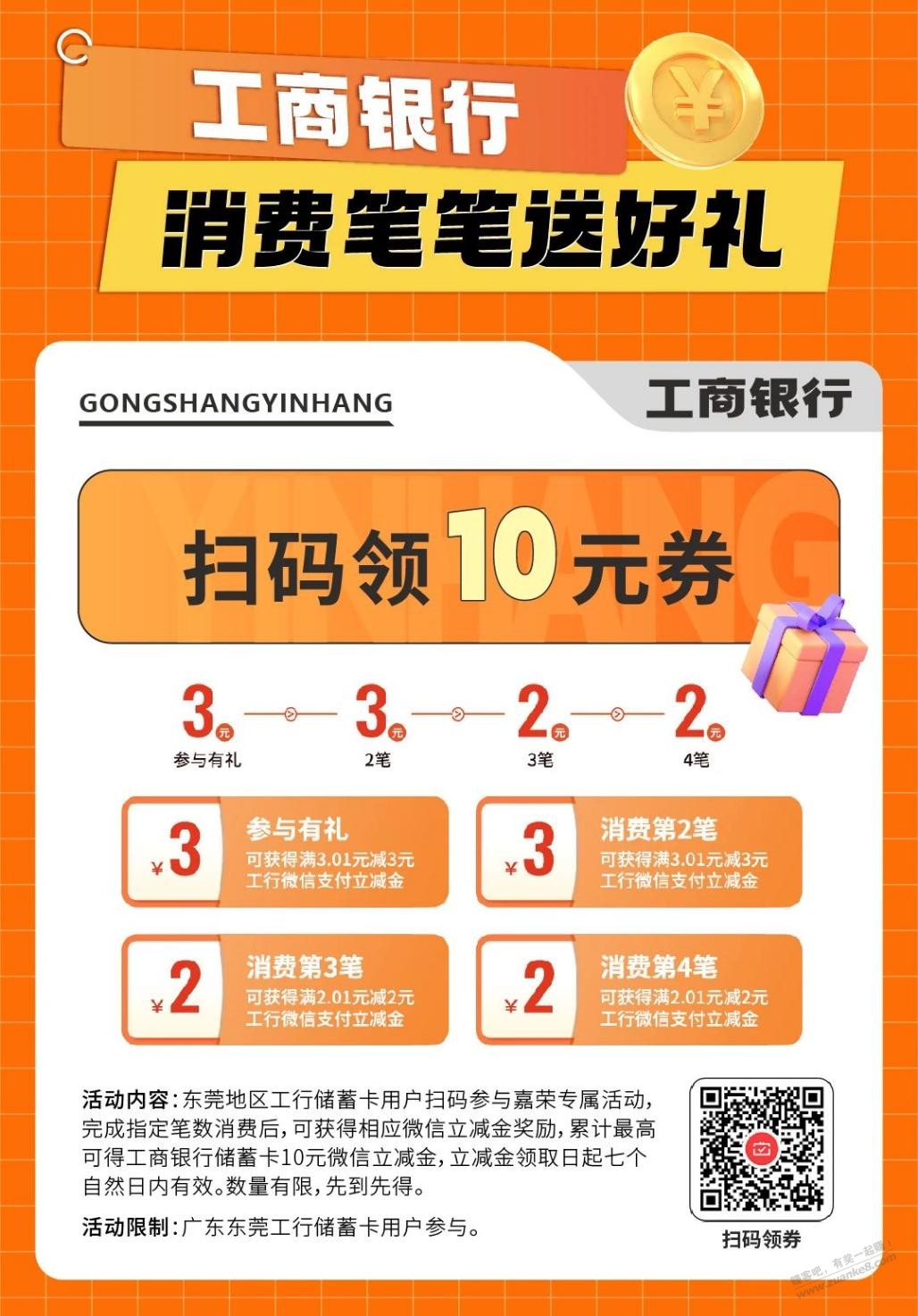 工行东莞储蓄卡刷卡立减金 - 线报迷