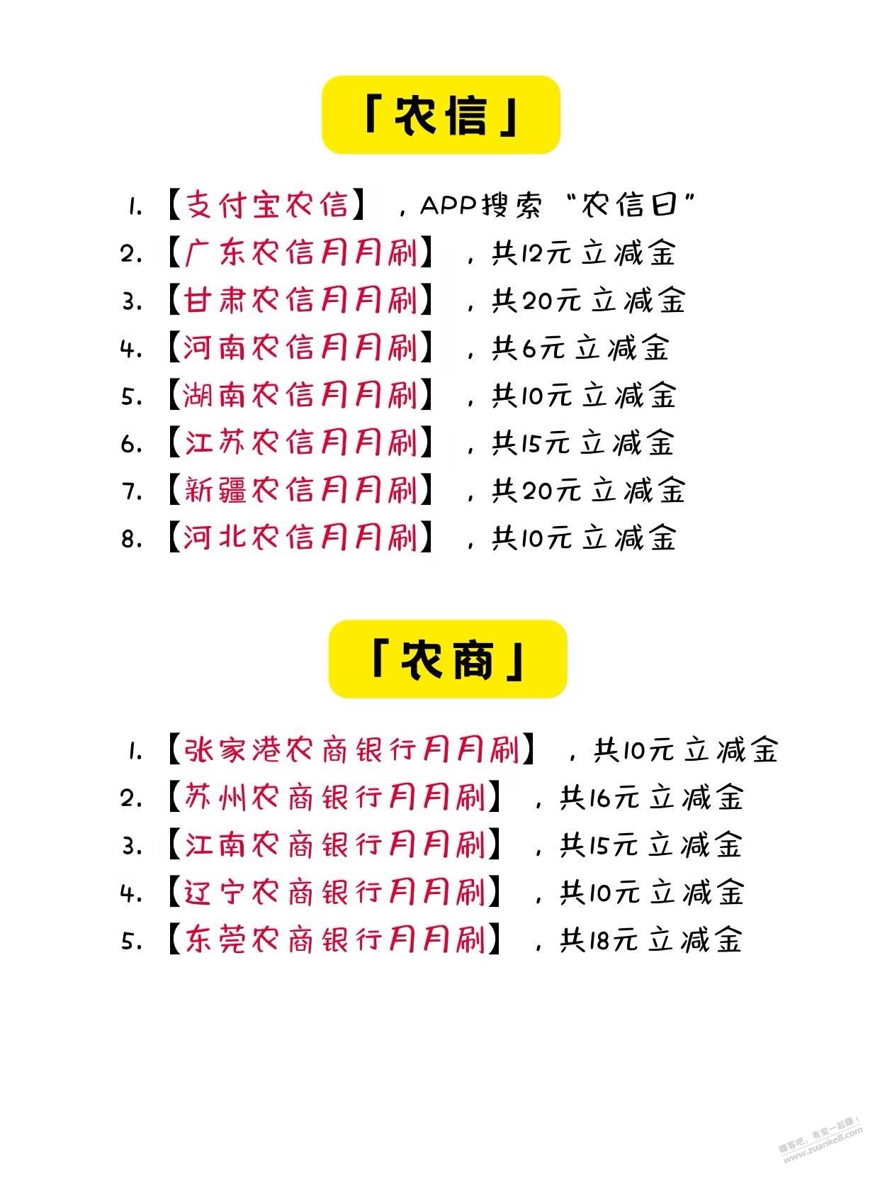 几百元大毛，各个银行立减金（如图） - 线报酷