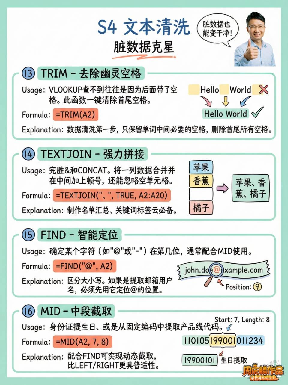 36个Excel神仙函数，有时候能救命 - 美泡泡