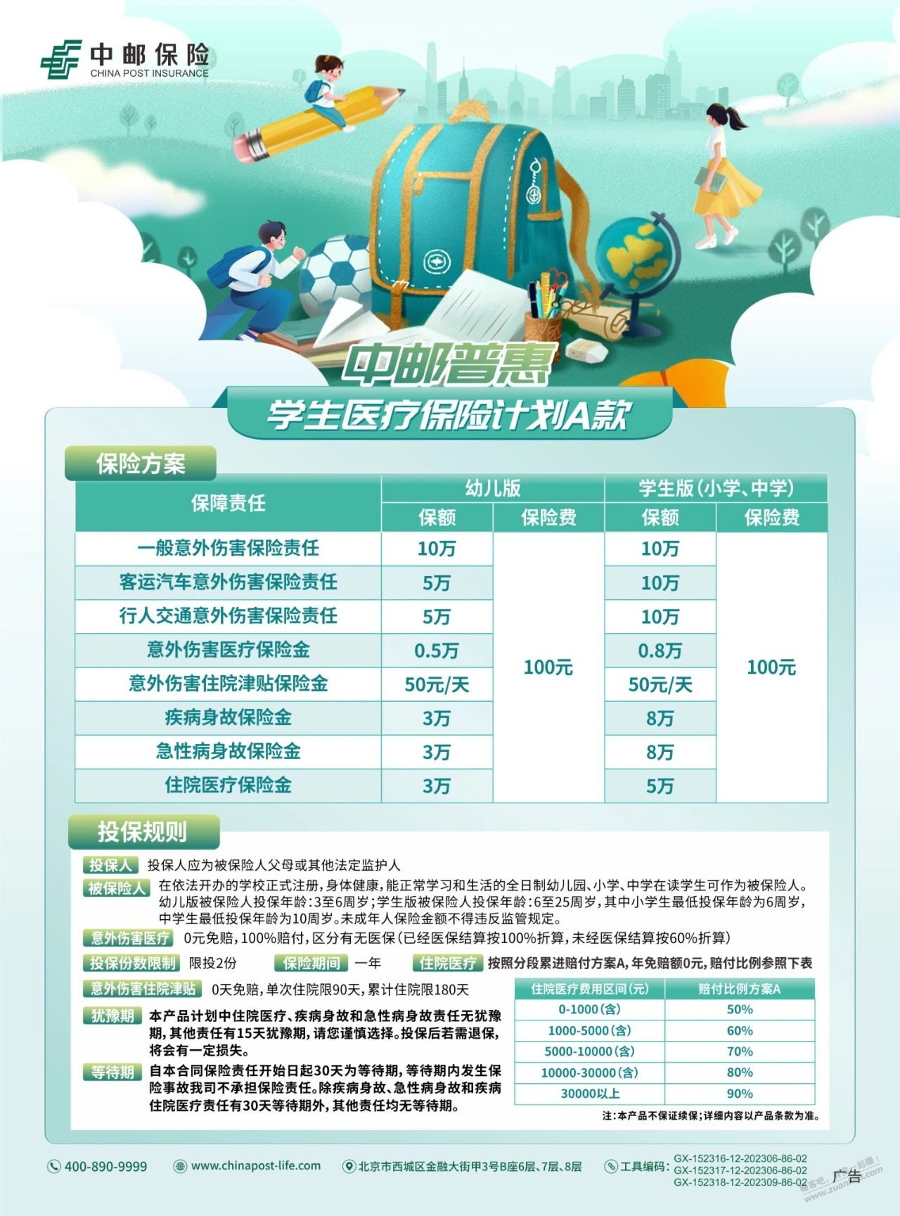 中邮普惠学平险，看看怎么样 - 清风线报